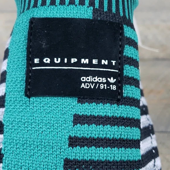 adidas Men's EQT Support SK Originals Primeknit Slip Ons Black Green Grey - Picture 10 of 11